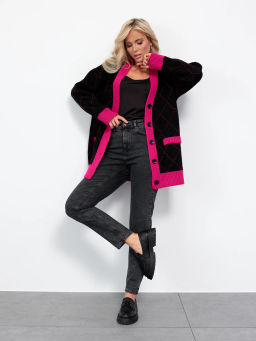 JETTY Кардиган вязаный на пуговицах оверсайз