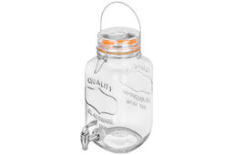 Диспенсер для холодных напитков с краном 3,78 л 19*14*30 см Glaskraft+крыш. с мет. зажим.и сил.упл - Elan gallery фото 4