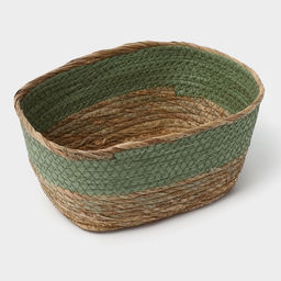 Корзина для хранения LaDom «Лео», плетёная, ручной работы, солома, 25×18×12 см, зелёная