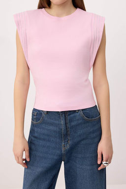 Ekru Regular/Normal Kal?p Kolsuz Tas Detayl? Tok %100 Pamuk Orme T-shirt TWOSS26TS00231 - Trendyolmilla фото 7