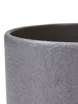 Горшок цветочный с поддоном 1,6 л, d15/h13 см серый керамика, "Перл" (М)