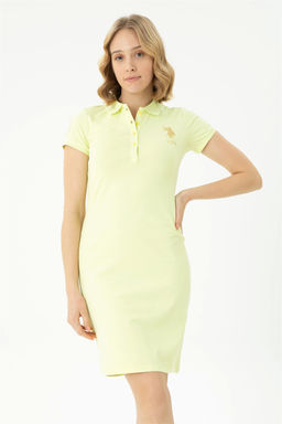 Женское светло-желтое трикотажное платье - U.s. polo assn фото 11