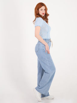 Джинсы женские тонкие летние на резинке - Almond фото 4