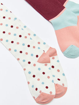 Desenli K?z ?ocuk K?lotlu ?orap 2li - Waikiki фото 3