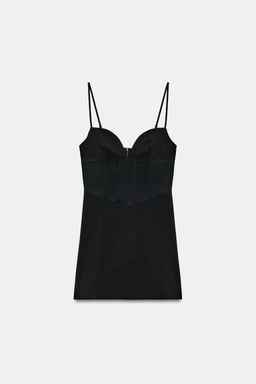 VESTIDO CORSETERO COMBINADO / Negro - Zara фото 6