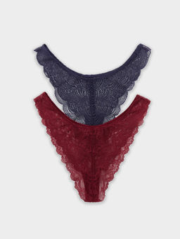 Цена за 2 штуки! Трусы женские слипы мультипак (2 шт.) в серо-синем цвете - Mark formelle фото 9