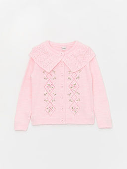 Bebe Yaka Nak??l? Uzun Kollu K?z ?ocuk Triko H?rka