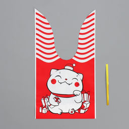 Цена за 20 шт. Мешок подарочный с ушками Новогодний котик, 12 11.5 см - Дарите счастье фото 4