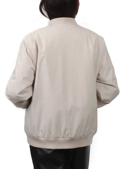 H24-608 LT. BEIGE Куртка бомбер демисезонная женская (100 гр. синтепон) - Fashion фото 8