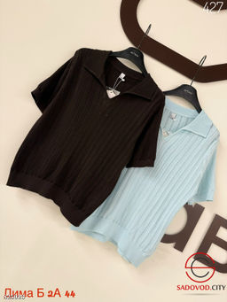 Футболка женская поло однотонная