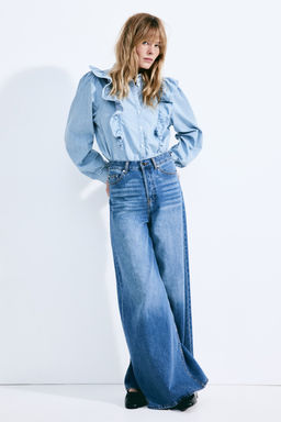 Blusa denim con volantes - H&m фото 3