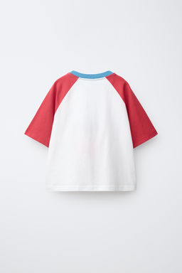 CAMISETA MANGA RANGL?N ESTAMPADO / Rojo - Zara фото 2
