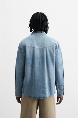 DENIM SHIRT WITH POCKETS - Zara фото 3