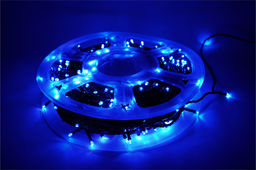 Эл. гирлянда диодная уличная 500 ламп 50м синяя, на бобине, в коробке