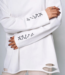 Лонгслив #КТ8151, белый