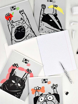 Цена за 5 штТетрадь, 48 л, клетка, арт. 65763/ 5 ВОРИШКИ /А5+, мягкий переплёт (2 скобы), мелованный картон 190 г/м?, ламинация "софт-тач" вельвет Упаковка Ассорти/