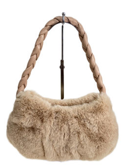 Женская сумка из искусственного меха, цвет светло коричневый - Greta фото 2