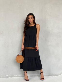 Martichelli Сарафан длинный чёрный  фото 12