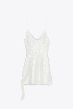 SEQUINNED RUFFLE MINI DRESS - Zara фото 6