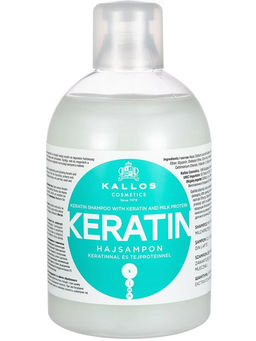 Kallos Шампунь Keratin увлажняющий для сухих волос с кератином и экстрактом молочного протеина 1л хит