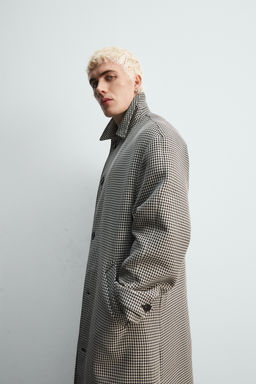 LIMITED EDITION CHECK TEXTURED COAT - Zara фото 5