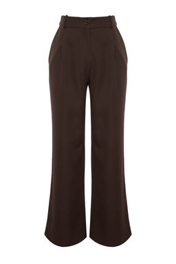 TRENDYOLMILLA Siyah Kemer Detayl? Wide Leg/Genis Paca Dokuma Pantolon TWOAW24PL00341  фото 30