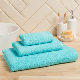 Полотенце махровое Экономь и Я 50*90см, цв. голубой, 100% хлопок, 320 гр/м2  фото 2