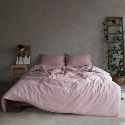 Постельное бельё Этель 1.5 сп, размер 155х210 см, 160х240 см, 50х70 см-2шт, цвет пудра, 100% жатый хлопок, 140г