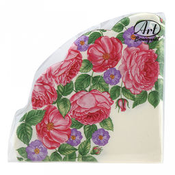 Салфетки бумажные "Art Bouquet Rondo" д32см, 3-х слойные, 12 штук в упаковке, 100% целлюлоза, "Розы" (Россия)
