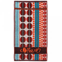 Полотенце кухонное махровое 30х60см, пестротканое, плотность 420гр/м2, хлопок 100%, "Coffee" (Россия)