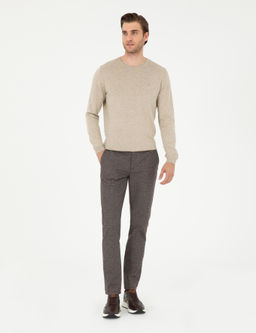 Kahverengi Slim Fit Kanvas Pantolon - Pierre cardin фото 3