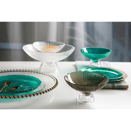 Ваза для фруктов «Фейерверк», 1,4 л, 25×10 см, стекло, цвет янтарный