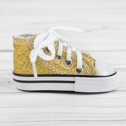 Кеды для кукол Блёстки, длина подошвы: 7,5 см, цвет золотой - Simaland фото 2