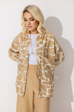 Блузка 4385/14/Бежевый, белый - Rise фото 2