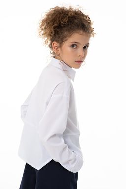 Белая школьная блуза Mooriposh, модель 06158  фото 15