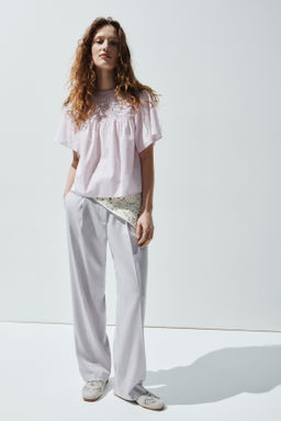 Blusa de algod?n con bordado ingl?s - H&m фото 5