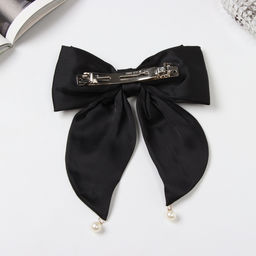 Цена за 2 шт. Заколка - автомат для волос «Джулия», двойной бант, 18×15 см, чёрная