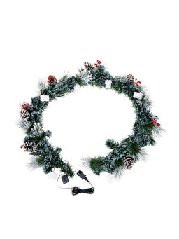 Хвойная гирлянда фиброоптическая «Заснеженная» 200 см, 8 режимов