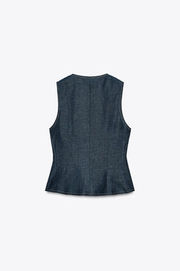 DOUBLE-BREASTED LINEN WAISTCOAT - Zara фото 6