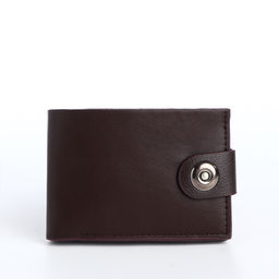 Портмоне мужское на магните, отдел для карт, купюр, коричневый