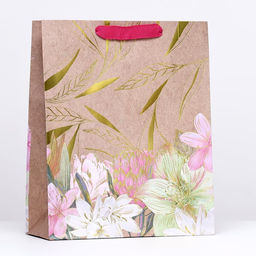 Пакет крафт Нежный букет 26 х 32 х 12 см