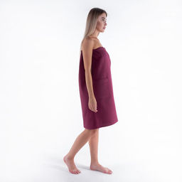 Полотенце банное Этель Парео с карманом 80*140 см. цв. темная сирень, 100% хл, вафля 240 г/м2  фото 4