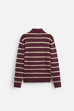 TEXTURED STRIPED KNIT POLO SWEATER - Zara фото 15