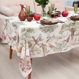 Набор столовый Этель Forest landscape скатерть 148*218+/-2см с ГМВО, салф.40х40 см - 12 шт  фото 2