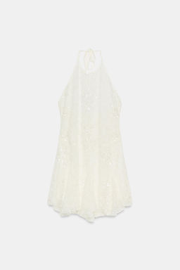 VESTIDO HALTER ENCAJE BORDADOS / Crudo - Zara фото 5