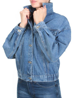 829 BLUE Куртка джинсовая женская (100% хлопок) - Фабричный китай фото 6