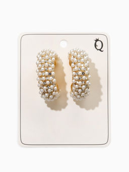 Серьги жемчуг "Россыпь", ссв, цвет белый в золоте