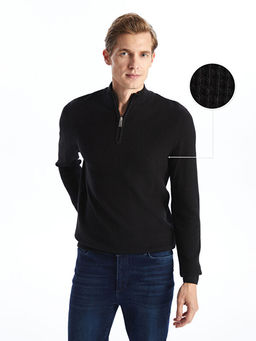 Dik Yaka Uzun Kollu Erkek Triko Kazak