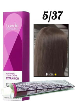 Стойкая краска 5/37 светлый шатен золотисто-коричневый LondaColor