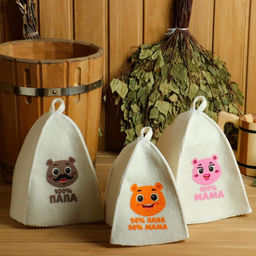 Набор банный с шелкографией 100% папа, 100% мама, 50% папа, 50% мама